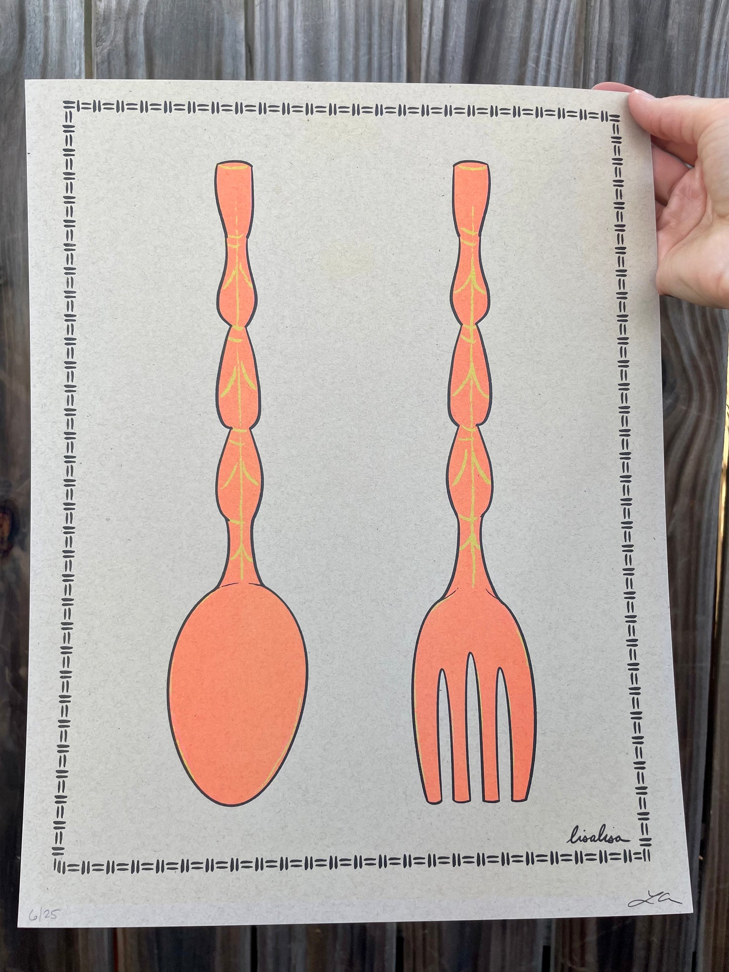 Fork & Spoon Fluo | Riso Print 11x14"