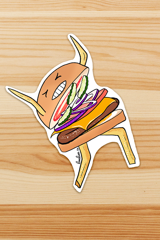 Dancing Burger Sticker
