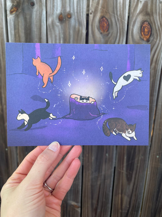 Cat Fountain - 5x7" Postcard