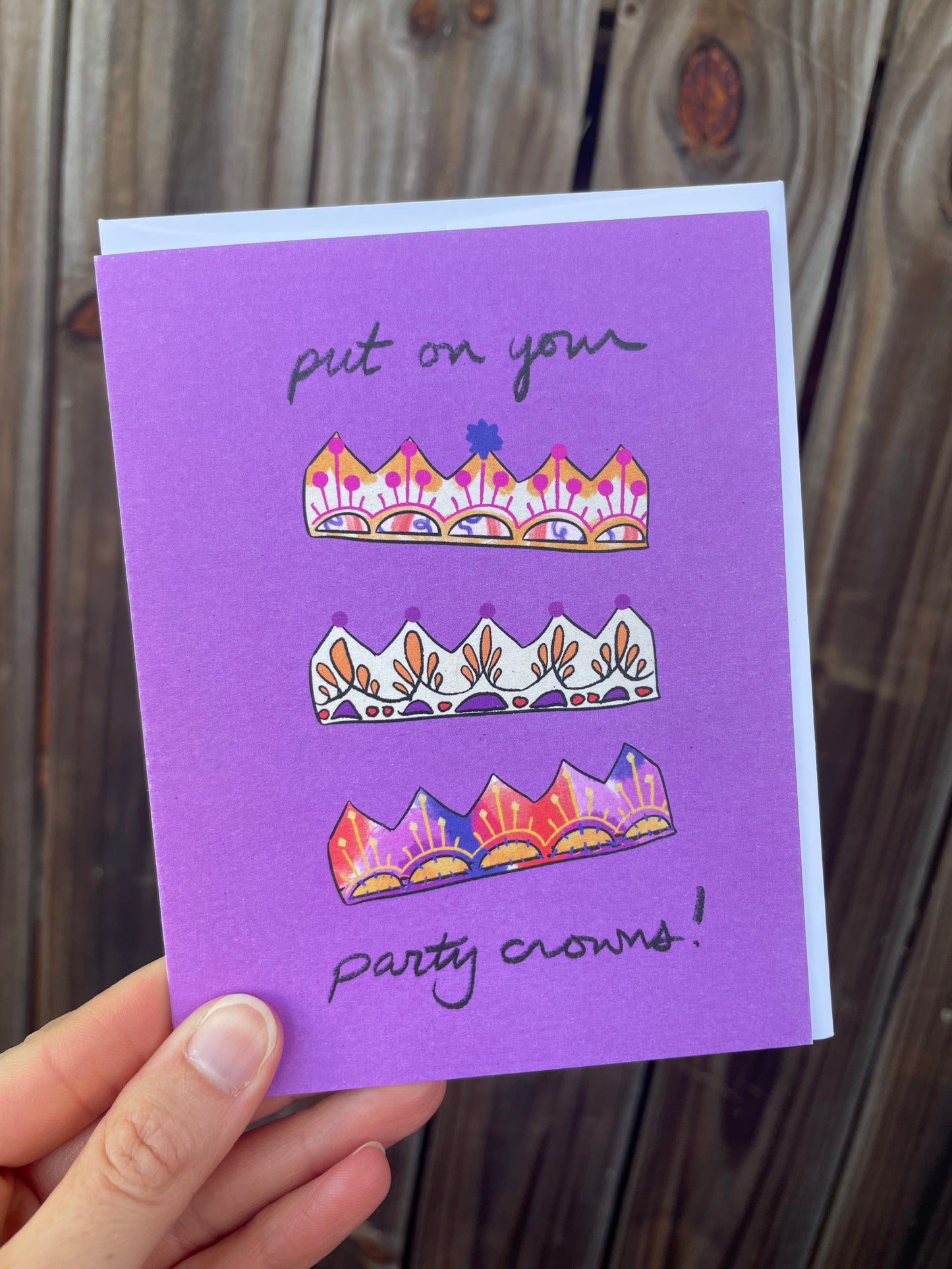 Party Crowns - Blank Greeting Card