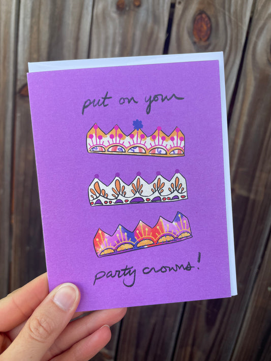 Party Crowns - Blank Greeting Card
