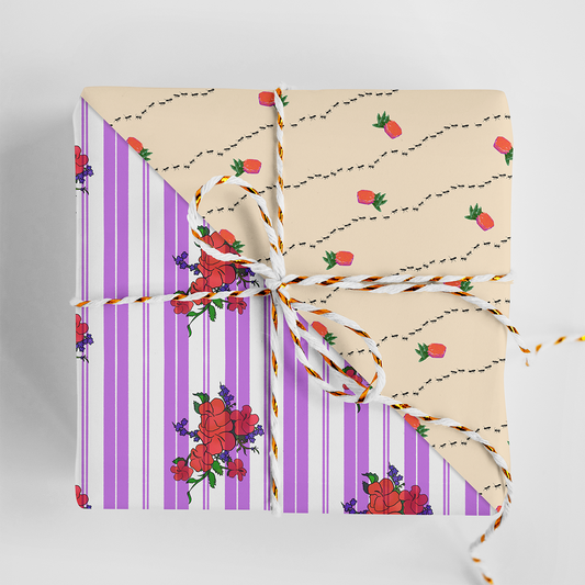 Lola's Kumot - Double Sided Holiday Gift Wrap - 2 Sheets